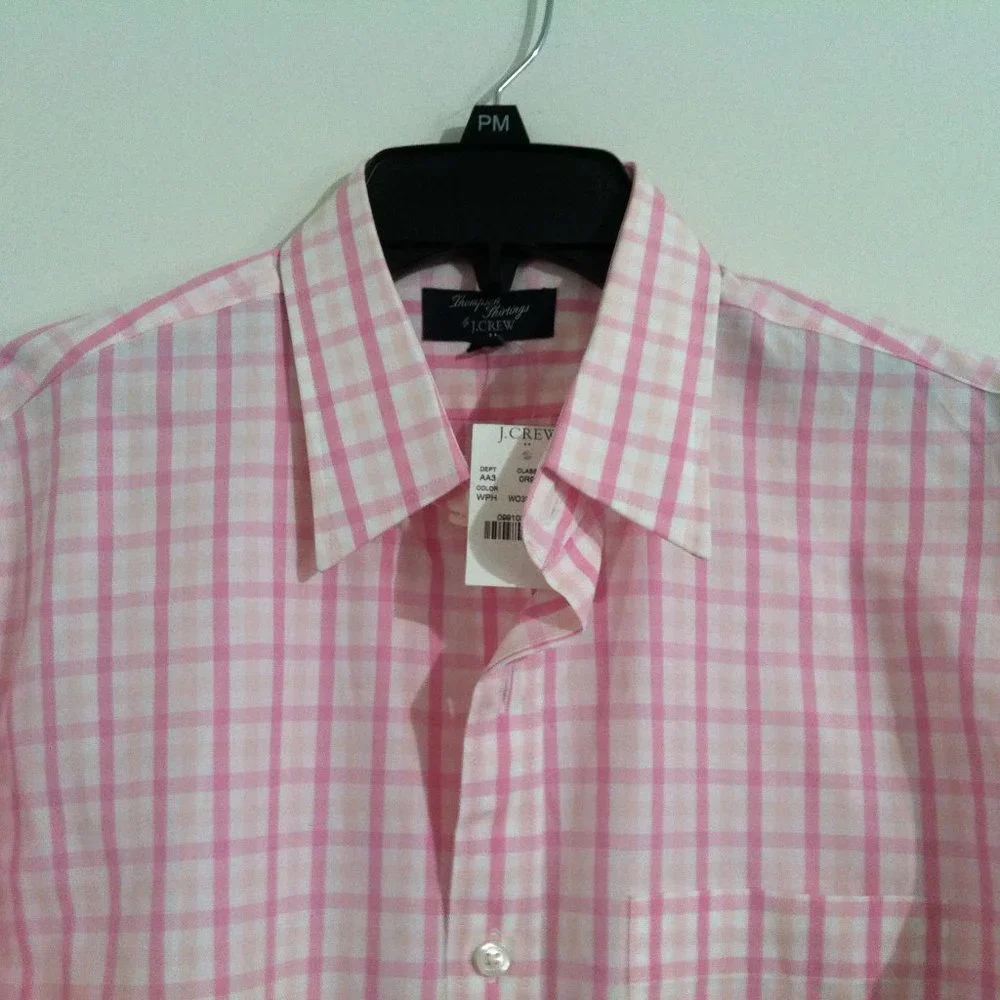 J.CREW MENS NEW PINK 100%COTTON DRESS SHIRT SIZE: M(15-15.5) - Picture 2 of 4